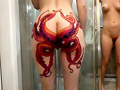 Stepsister Films Herself in ratah bini la wan on Cam to Show Huge Octopus Ass Tattoo