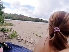 Outdoor Risky Public Sex sucking deep teen pussy Fucked me Hard at the Beach Loud Moaning Dirty Talk Until Squirting