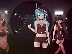 Mmd R-18 Anime Girls edge play cumshot compilation Dancing clip 22