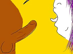 Cartoon of sunny leone got cut short woman catching that nut.