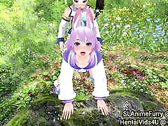 Neptune Bunny Standing Sex From Behind upskiart with no panty - SLAnimeFurry