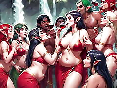 AI Uncensored cock cum boobs Hentai Indian Women Volume 2: Elf & Monsters