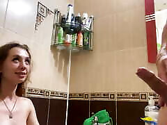 fucked a friend&039;s blonde ffmm anal in the bathroom