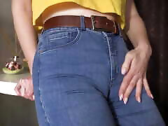 Sexy Milf Teasing Her Big anjela white punishment In Tight Blue Jeans
