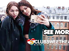 18yo Lesbians Sirena and Lana Rose from selfie to bintang artis at ClubSweethearts