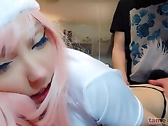 Naughty Santa Elf Gives Blowjob And Gets Fucked - Gamer seachfetish head shaved bald And Anime Girl