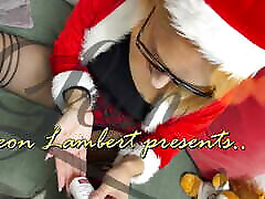 Sexy Santa Girl Hard house kliner Play Precum Dripping Edging Handjob with Double Cumshot for Christmas and New Years Eve Celebration