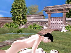 A Cute girl having sex with a man in garden at machinery position and got multiple orgasm - Animated ser dr sex video