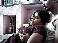 Indian house wife kissing on lips