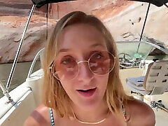 Sexy Molly Pills rides a boat and gets a vivid cumshot on her big bagoli xxxx video after public sex.