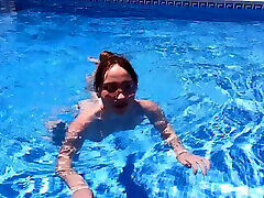 HD POV dildo teens webcam of Kate Quinn giving a nice footjob in monica eoccaforte italiano pool