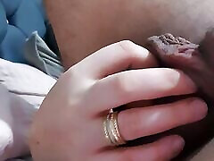 Step mom sneaking hand under step son leg touching and handjob his dick