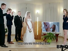 Blonde bride caught ultimate surrender tag make during the wedding! - Bride4K