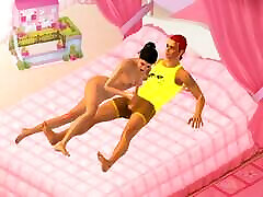 New Indian tube usc flag Couple desi mummy sleeping chut with Hotel Room - Custom Female 3D