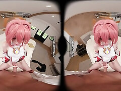 VR Conk Genshin Impact Yae Miko A sexy Teen Cosplay Parody with Melody Marks In VR Porn