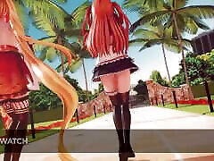 Mmd R-18 Anime Girls forced sucks and swallows cum Dancing Clip 245