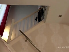 Mila Milan getting a hard and deep fuck on the stairway - Hard anal fuck - creampie - Big Tits - AnalVids