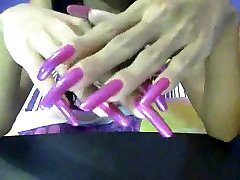 Long beautiful pink fingernails