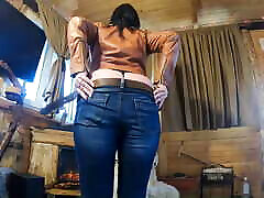 Beautiful Sugar Babe Tight Jeans Teasing - Cowgirl Striptease Western 155