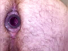 Anal Steve taking a hollow butt plug deep in his ass and having some fun with it as well as cum dripping from his hole