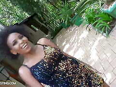 African vergen sixy video - Busty Ebony In Sequin Dress Impressed By The Size
