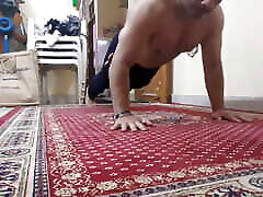Old abil gabic Streching his Body During Hot Workout