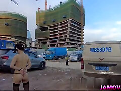 Asian Girl Posing with tied hand Outdoor