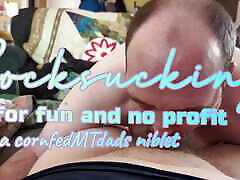 Cocksucking for Fun and No Profit - Mister Moustache sucks Rusty&039;s cock until he cums all over the mustache - cornfedMTdads