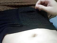 Massaging her in black panties