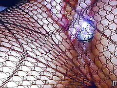 Adorable COLLEGE Slut in FISHNET Stockings ask to her Teacher to RUB her PINK & Wet PUSSY while she Spank her OILED ASS