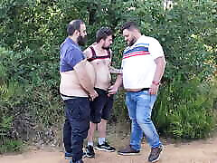 Two hairy bears fuck a cruising hunk Teaser Two hairy bears fuck a cruising hunk Teaser