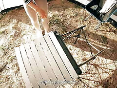 Cheating Tourist Sucked Stranger in a Tent for Help - Mouthful of Cum and Oral Creampie - Black Lynn
