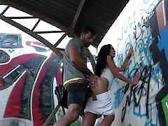 Stunning cute petite teen busty caught having sex in public with stepbrother POV amateur free porn