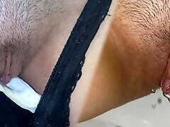 Compilation! Pissing in different panties with pads! Close-up! POV!