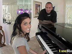After a piano lesson Stephanie dharmesh damor gets satisfied