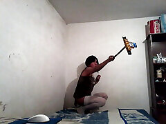 Joselynne Crossdresser Webcam Using Buttplug With Stockings Green Dress