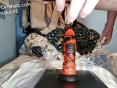 Taking all of my monster dildo in my tight hole