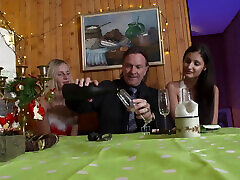 Hot threesome fuck in the kitchen with two fast time cil todna beeg chicks
