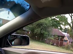 Black slut sucking toter fathers in front seat of car