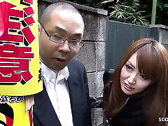 Skinny Japan teen Cari fucked by boss and coworkers in threesome