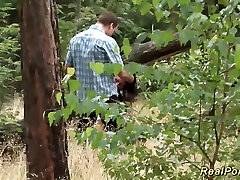 german big ass random teen banged in the forest