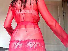 I&039;m trying on underwear, look what I have - black transparent, red lace