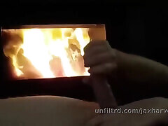 Moaning and Edging My Thick Cock with the Fire Going Moaning and Edging My Thick Cock with the Fire Going