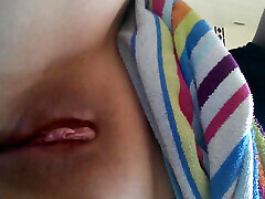 18 year old amputee girl touches her smooth innocent cleft
