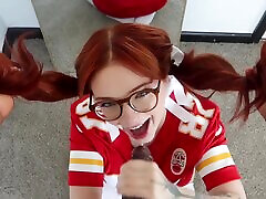 Cute nerdy redhead sucks a giant black cock and swallows it all viegin porn way to flower night base
