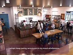 Creamy Sloppy Blowjob Under The Counter Table at Work Place : Small Coffee