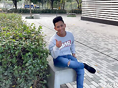 Hot latino boy with big smile and big dick