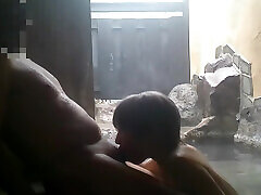 Mature Couple at Hot Spring Inn, Outdoor Cunnilingus, Blowjob