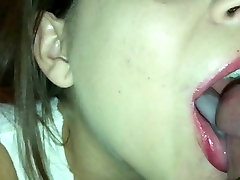 Homemade brazzer porn star on tongue and swallow