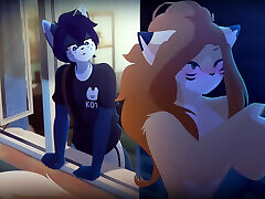 Cat boy and meksika anal girl sex in the roof top.